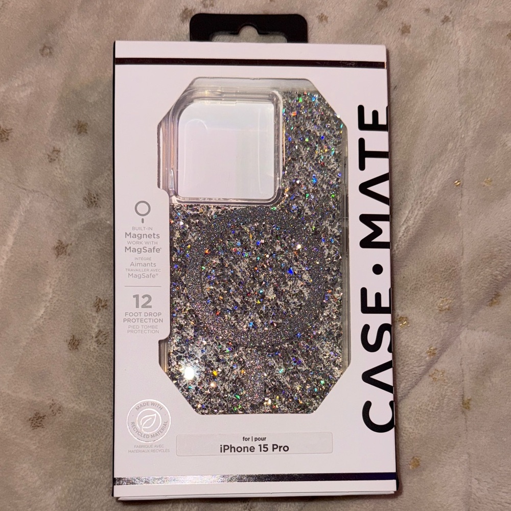 Case-Mate Sparkle iPhone 15 Pro Case - Silver